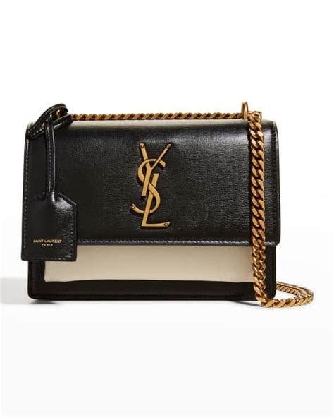 Saint Laurent Sunset Small Bicolor YSL Crossbody Bag